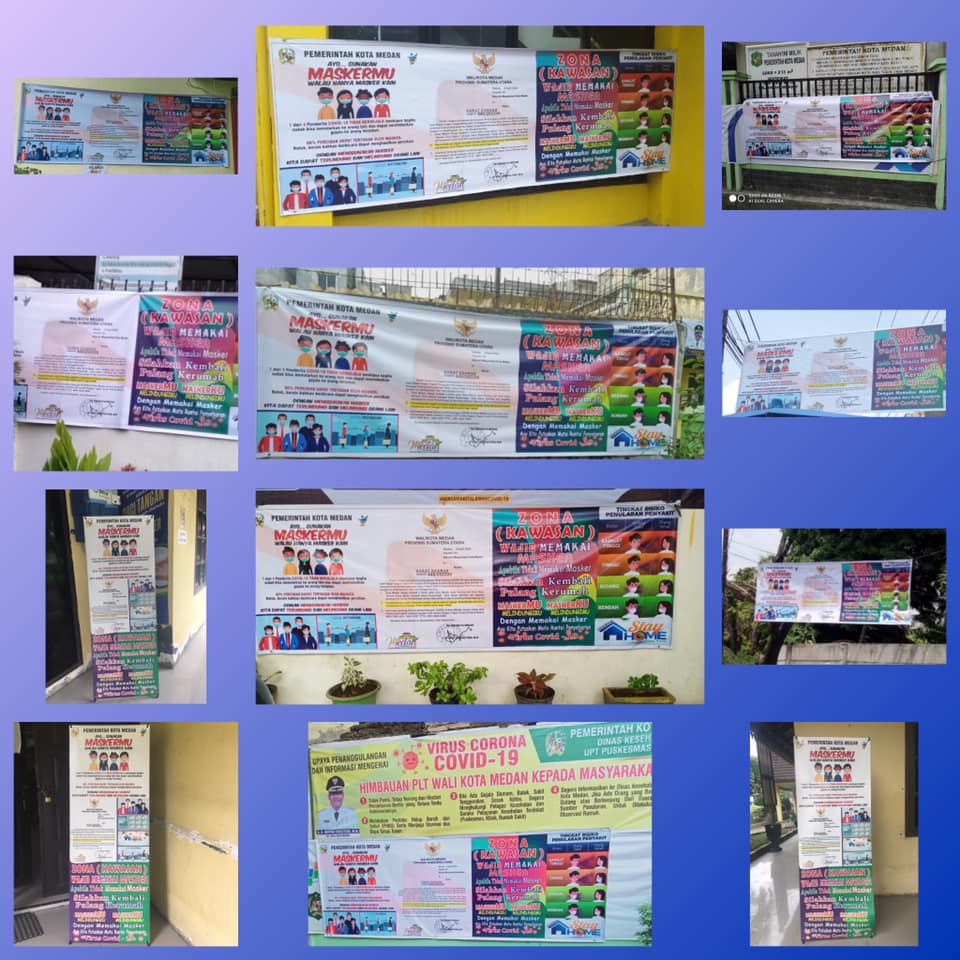 PEMASANGAN SPANDUK COVID-19 DI KELURAHAN SE-KECAMATAN MEDAN TEMBUNG