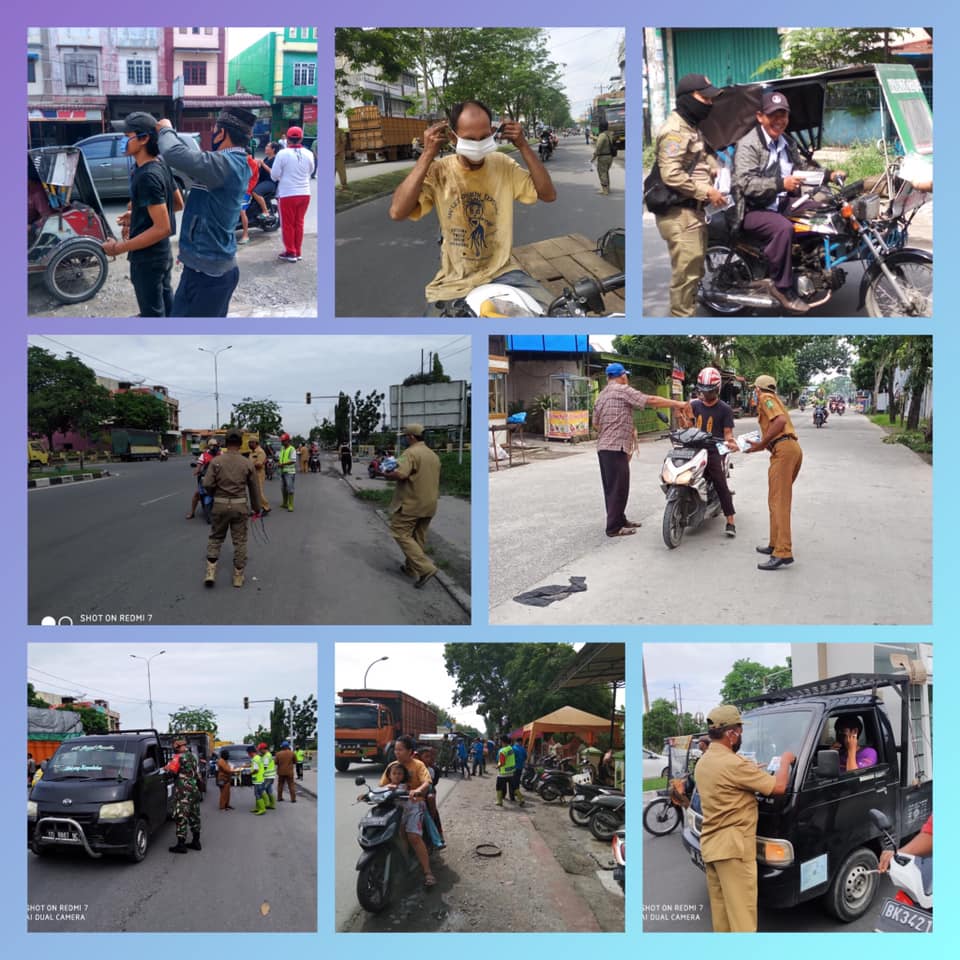 PEMBAGIAN MASKER DI WILIAYAH KECAMATAN MEDAN TEMBUNG MENINDAKLANJUTI PERWAL NO. 11 TAHUN 2020